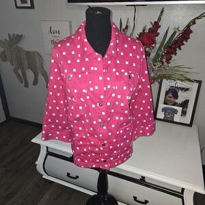CJ Banks Pink and White Jacket